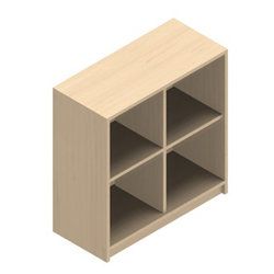 Jive+ hylla med 4 fack av björkfanér. Djup 42 cm