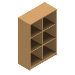 Jive+ hylla med 6 fack björkfaner. Djup 35 cm