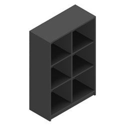 Jive+ hylla med 6 fack, antracit laminat D35 cm