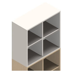 Jive topphylla med 4 fack vit dekor laminat D35 cm