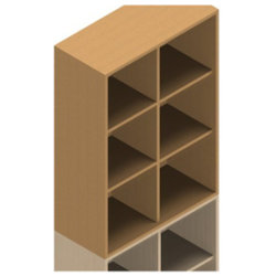 Jive+ topphylla med 6 fack, bokfanér, djup 35 cm