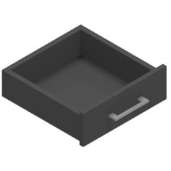 Jive+ enkel låda utan lås, antracit laminat D42 cm