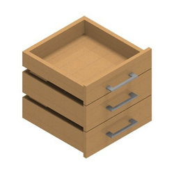 Jive+ 3 lådor utan lås bokfanér Djup 42 cm