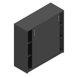 Jive+ Skydedørsskab m/6 rum m/lås antracit B116