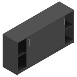 Jive+ Skydedørsskab m/4 rum m/lås antracit B160