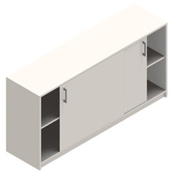 Jive+ Skydedørsskab m/4 rum m/lås hvid B160