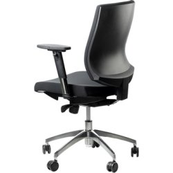 Trento kontorstol, sort stof sæde og ryg