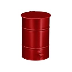 RETRO avfallsbehållare 30 l, fotpedal, röd