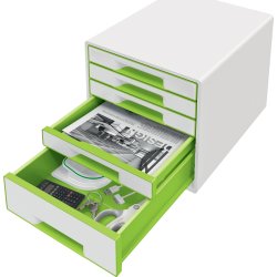 Leitz WOW CUBE skuffekabinet, 5 skuffer, lime