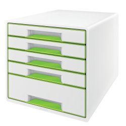 Leitz WOW CUBE skuffekabinet, 5 skuffer, lime