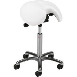 CL Jolly sadelstol, hvid, kunstlæder, 58-77 cm