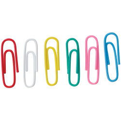 Clips plastovertrukne, 100 stk. ass. farver