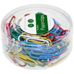 Clips plastovertrukne, 100 stk. ass. farver