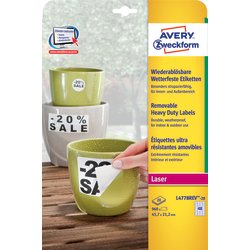 Avery L4778Rev-20 slitstarka etiketter, 45,7x21,2 
