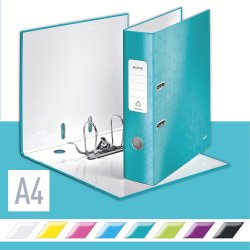 Leitz 180 WOW brevordner A4, 80mm, isblå