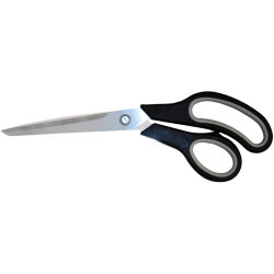 Sax 25,5 cm, svart med gummigrepp