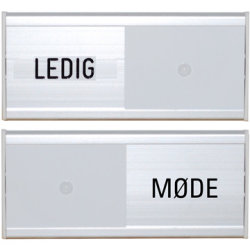 Skjutskylt ledigt/möte 135 x 60 mm