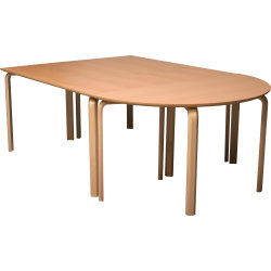 Morten konferencebord halvcirkel 70x140 cm bøg lam