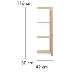ABC Tillbyggnadsdel, HxBxD: 116x42x30 cm, natur