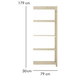ABC Tillbyggnadsdel, HxBxD: 179x79x30 cm, natur