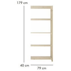 ABC Tillbyggnadsdel, HxBxD: 179x79x40 cm, natur