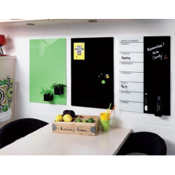NAGA Glassboard magnetisk glastavle 90x120cm, sort