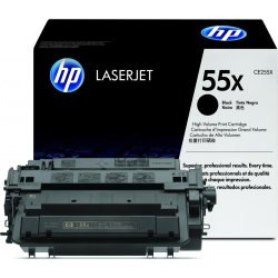 HP no 55X CE255X lasertoner, sort, 12500s