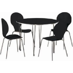 Comfort kantinebord sort, Ø 100