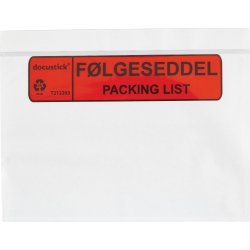 Dokumentlomme, DK/EN, C5, Std, 1000 stk.