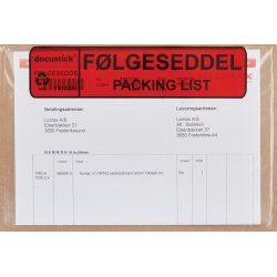 Dokumentlomme, DK/EN, C5, Std, 1000 stk.