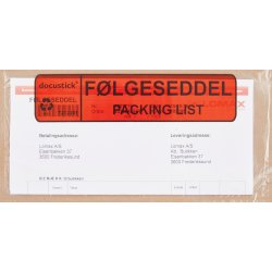 Dokumentlomme, DK/EN, C65, Std, 1000 stk.