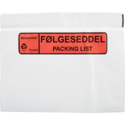 Dokumentlomme, DK/EN, C6, Std, 1000 stk.