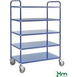 Hyldevogn 5 hylder, 980x585x1445mm, 250kg, blå