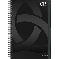 Bantex CPH Spiralblok linjeret A5, PP, sort