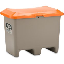 Salt-/sandlåda 200 L, gaffelöppning, Grå/orange