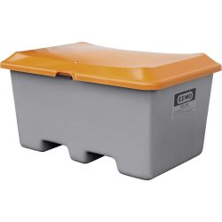 Salt-/sandlåda 400 L, gaffelöppning, Grå/orange