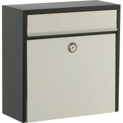 Allux 250 Postkasse, sort m. rustfri front