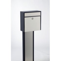 Allux 250 Postkasse, sort m. rustfri front