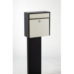 Allux 250 Postkasse, sort m. rustfri front