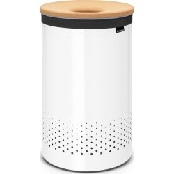 Brabantia Vasketøjskurv, 60 L, hvid m/kork låg
