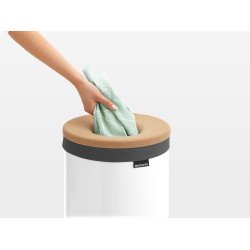 Brabantia Vasketøjskurv, 60 L, hvid m/kork låg