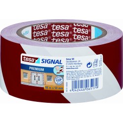 tesa Markeringstape 66 mm, rød/hvid