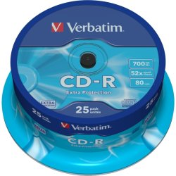 Verbatim CD-R 700 MB/80 min, spindel, 25 st.