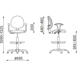 DEMO: Smart Alu arbejdsstol inkl. fodring, Sort