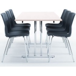 Bord med klapstel 120x80 cm, hvid laminat
