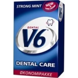 V6 Dental Strong Mint Tyggegummi, økonomipakke