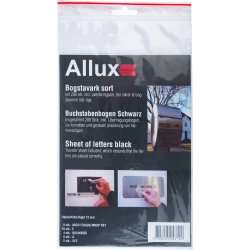 Allux Bogstaver 13 mm, sort, 204 stk.
