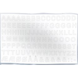 Allux Bogstaver 13 mm, hvid, 204 stk.