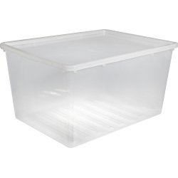 Basic plastboks inkl låg, 134 liter, Klar