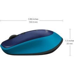 Logitech M335 Trådløs mus 2,4 GHz, blå